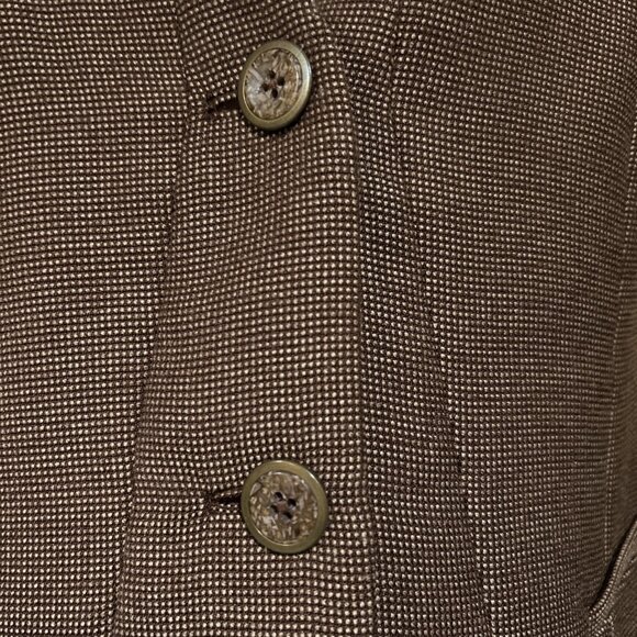 Coldwater Creek Brown Tweed Vest Sz 10 M Button Up Academia Peplum Waistcoat - Picture 3 of 9